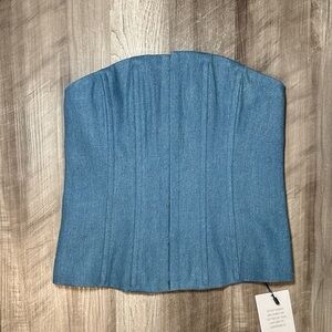 Lovers + Friends Denim Blue Corset Top - XS